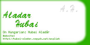 aladar hubai business card